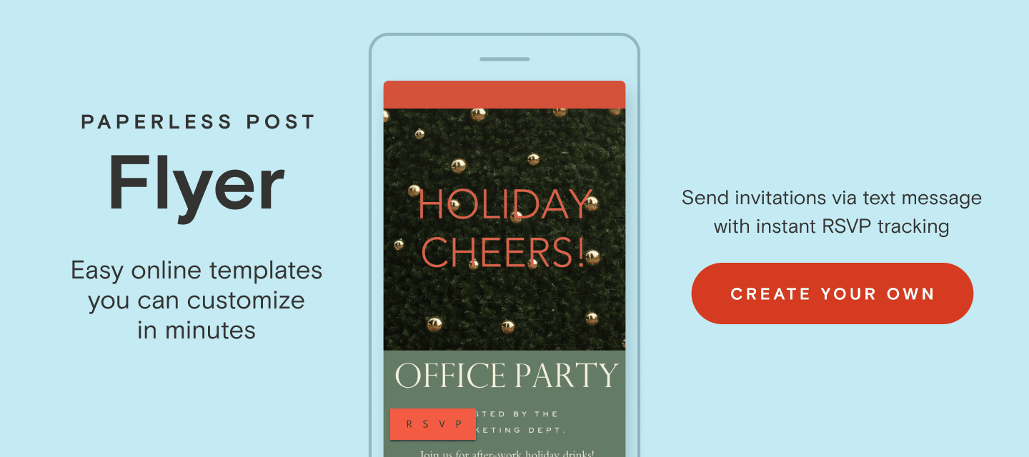 Company holiday party flyer