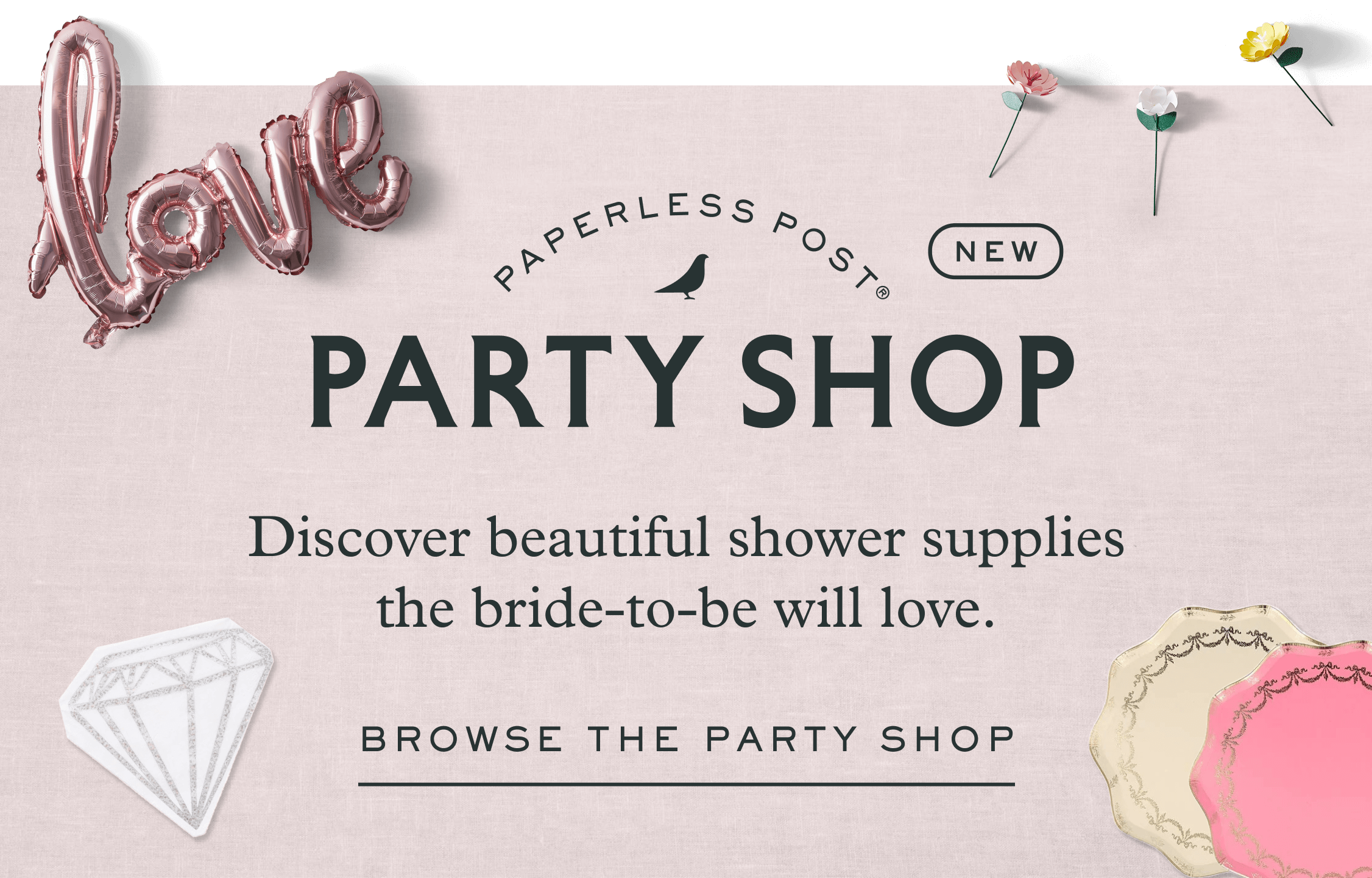 Paperless Post Party Shop - Browse Bridal Shower Supplies