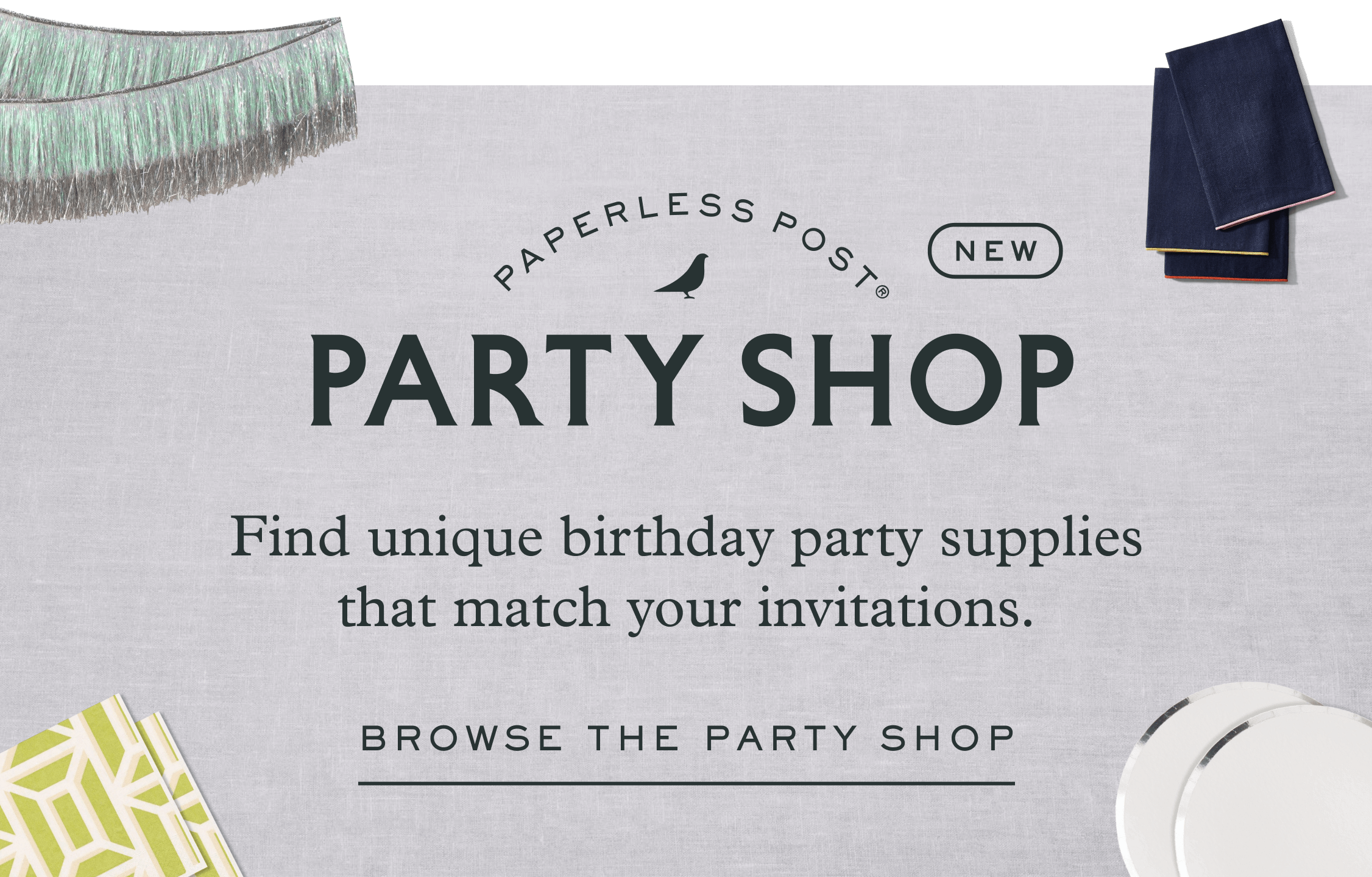 Paperless Post Party Shop - Browse Party Supplies